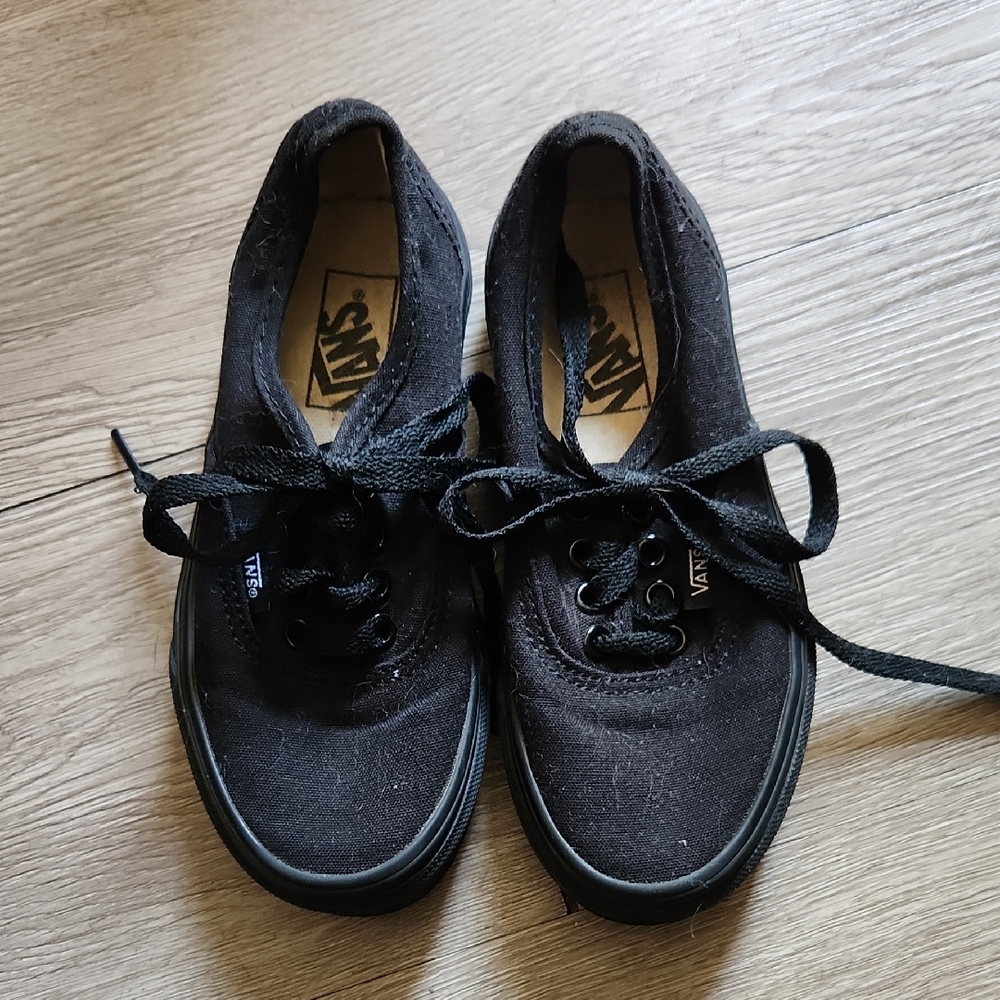 Vans Kids Black Canvas Sneakers